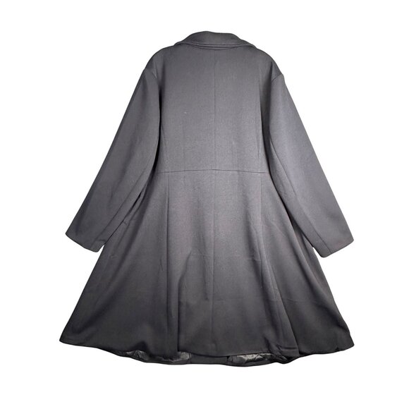 Women’s Plus Size 3X Long Dress Coat Navy A-Line Fit & Flare Winter Overcoat - Picture 5 of 8